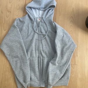 Gray zip up hoodie